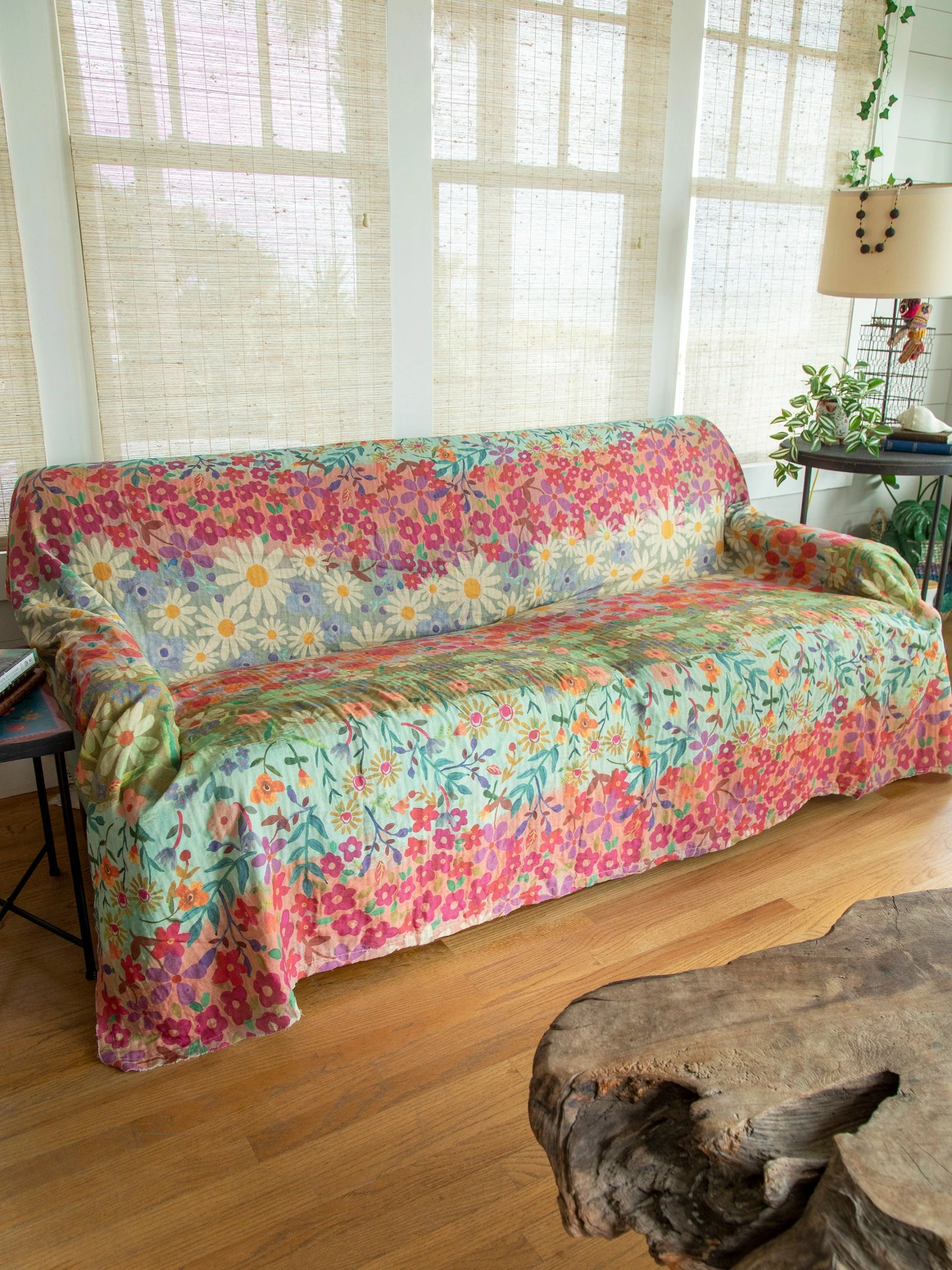Natural Life Gauze Tapestry Coverlet - Wildflower Border 5 Natural Life Gauze Tapestry Coverlet - Wildflower Border - Image 3