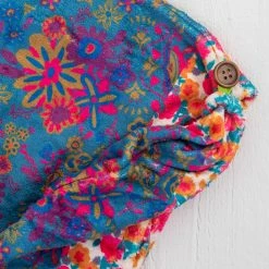 Natural Life Microfiber Hair Towel Wrap - Teal Floral -Natural Life Shop BTWL087 2 scaled