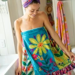 Natural Life Shower Body Towel Wrap - Flowers