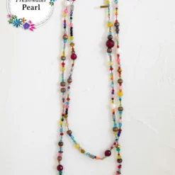 Natural Life Boho Glass & Pearl Beaded Necklace - Multicolor