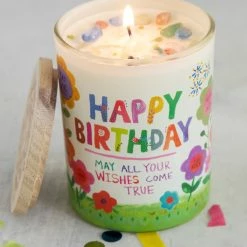 Natural Life Birthday Wish Soy Candle With Crystals