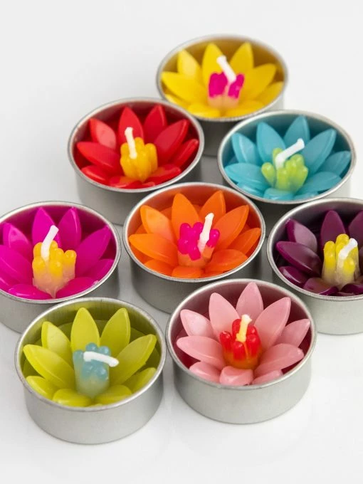 Natural Life Flower Tea Lights, Set Of 8 - Multicolored -Natural Life Shop CNDL082 A1 scaled
