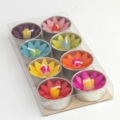 Natural Life Flower Tea Lights, Set Of 8 - Multicolored 7 Natural Life Flower Tea Lights, Set Of 8 - Multicolored -Natural Life Shop CNDL082 scaled