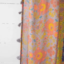 Natural Life Printed Curtain Panel - Coral Pink Teal -Natural Life Shop CRT000008 1 scaled