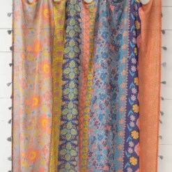 Natural Life Printed Curtain Panel - Coral Pink Teal -Natural Life Shop CRT000008 crop scaled