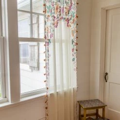Natural Life Printed Curtain Panel - Cream Floral -Natural Life Shop CRT008 3 scaled