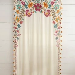 Natural Life Printed Curtain Panel - Cream Floral -Natural Life Shop CRT008 scaled