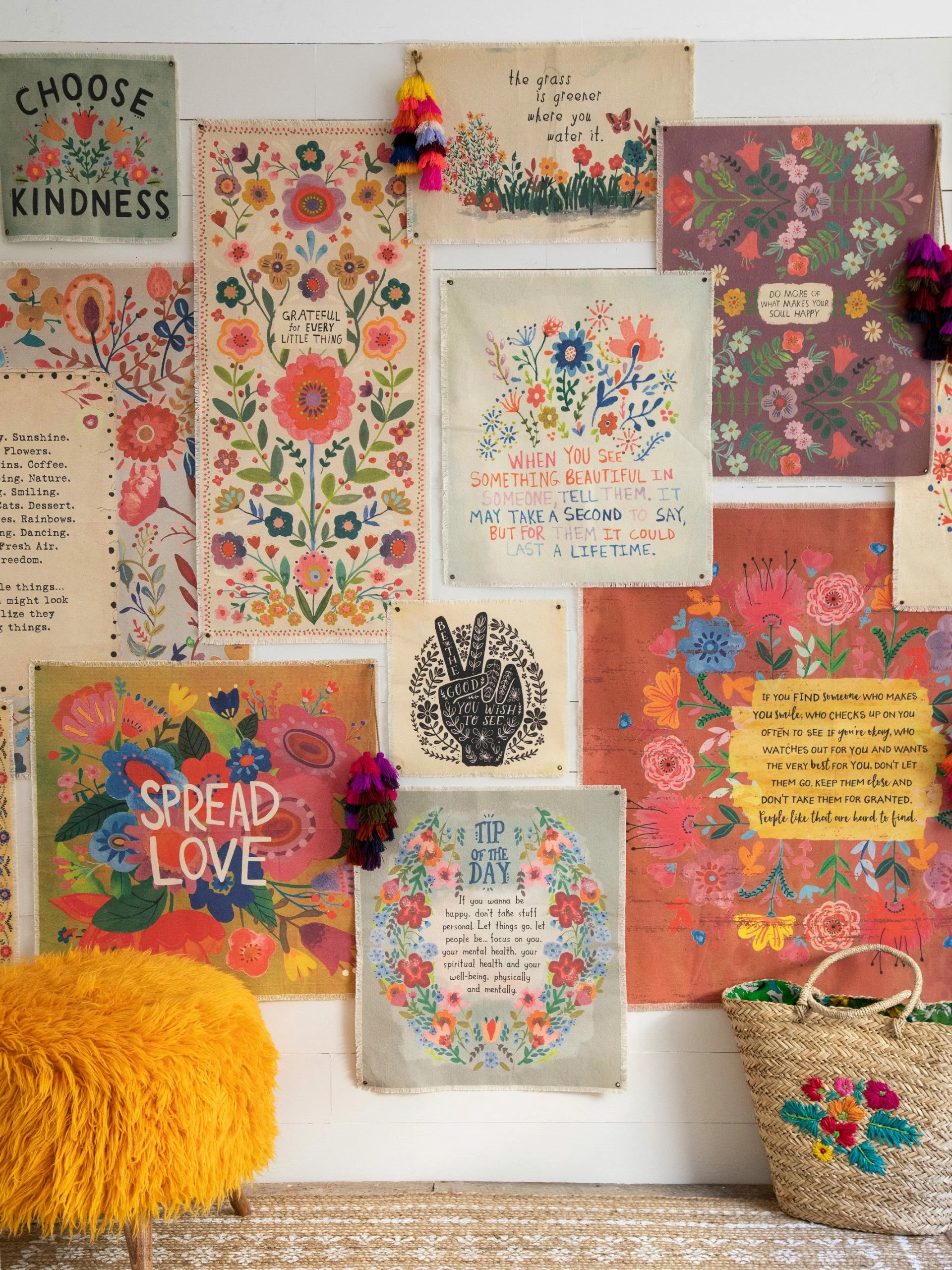 Natural Life Mini Canvas Wall Hanging Tapestry - It's OK 5 Natural Life Mini Canvas Wall Hanging Tapestry - It's OK - Image 3