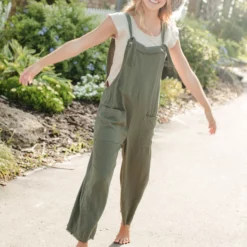 Natural Life Carly Wide-Leg Jumpsuit - Olive