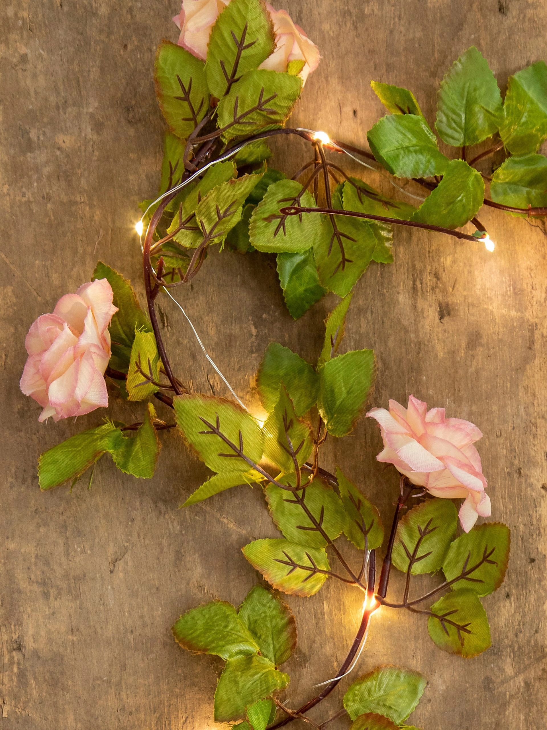 Natural Life Rose Vine Garland String Lights 3 Natural Life Rose Vine Garland String Lights