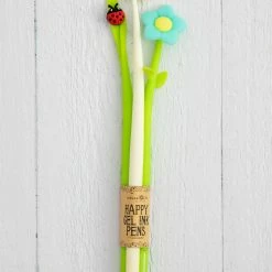 Natural Life Happy Gel Ink Pens, Set Of 3 - Garden Friends