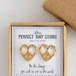 Natural Life Perfect Tiny Stud Earrings - Peace Heart -Natural Life Shop ERNG000024 google scaled
