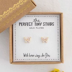 Natural Life Perfect Tiny Stud Earrings - Butterflies -Natural Life Shop ERNG000025 google scaled