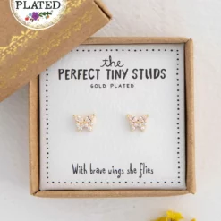 Natural Life Perfect Tiny Stud Earrings - Butterflies
