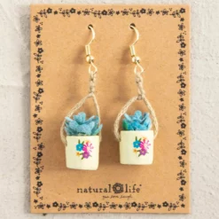 Natural Life Faux Succulent Earrings - Cream Flower -Natural Life Shop ERNG000027 scaled