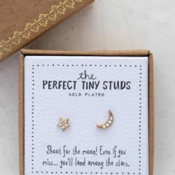 Natural Life Perfect Tiny Stud Earrings - Star & Moon -Natural Life Shop ERNG057 google scaled