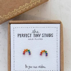 Natural Life Perfect Tiny Stud Earrings - Rainbow -Natural Life Shop ERNG058 google scaled