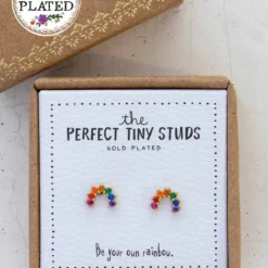 Natural Life Perfect Tiny Stud Earrings - Rainbow