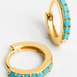 Natural Life Huggie Hoop Earrings - Turquoise 9 Natural Life Huggie Hoop Earrings - Turquoise -Natural Life Shop ERNG074 google scaled