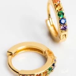 Natural Life Huggie Hoop Earrings - Rainbow -Natural Life Shop ERNG075 google scaled