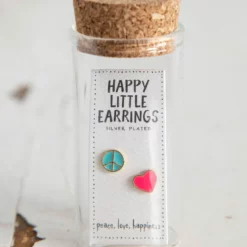 Natural Life Happy Little Stud Earrings - Peace Heart 6 Natural Life Happy Little Stud Earrings - Peace Heart -Natural Life Shop ERNG110 scaled