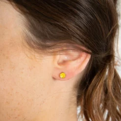 Natural Life Happy Little Stud Earrings - Smiley -Natural Life Shop ERNG111 2 scaled