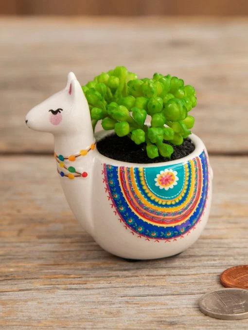 Natural Life Tiny Faux Succulents - Llama -Natural Life Shop Faux Critter Succulents 20Grey Llama scaled