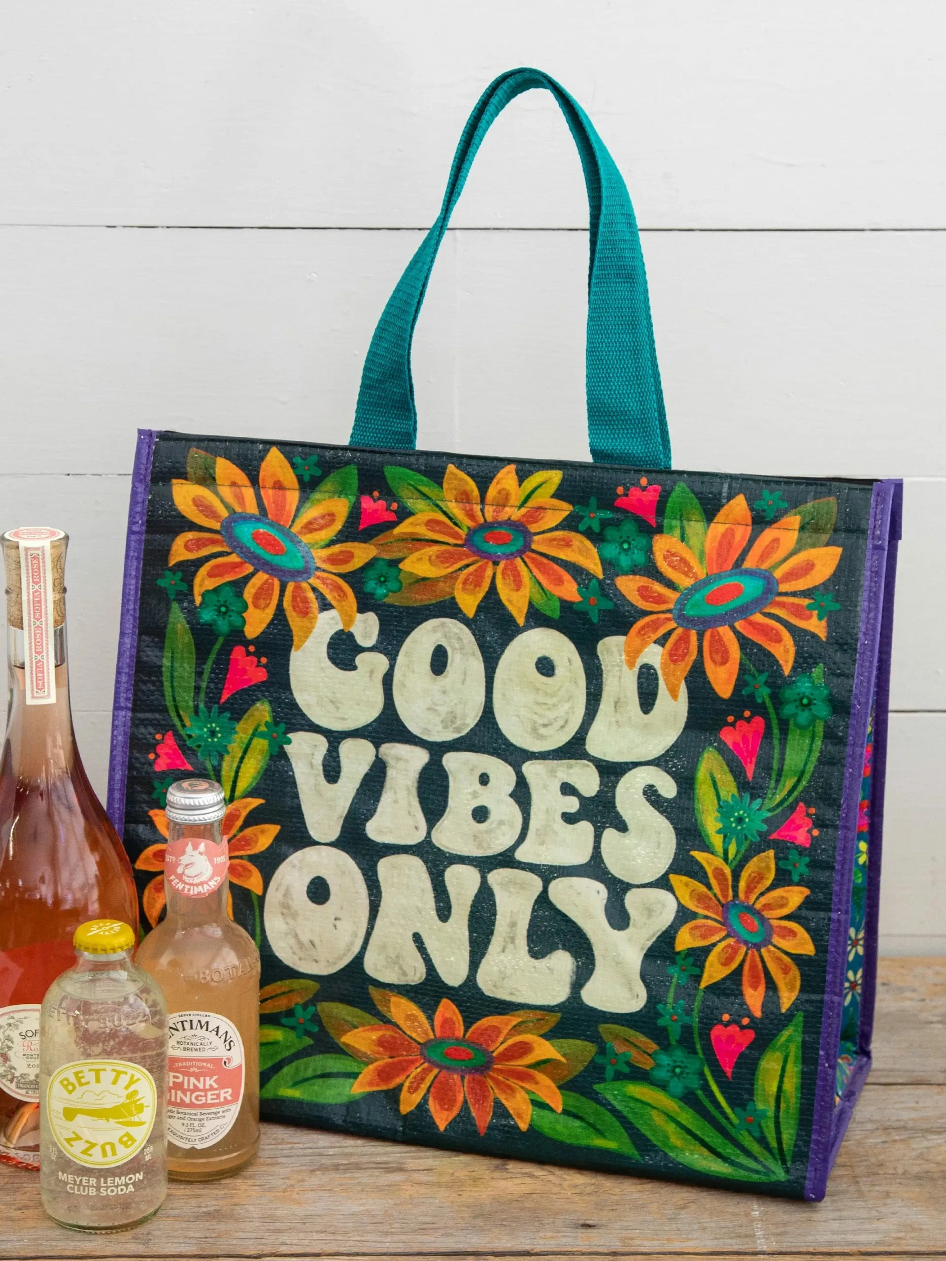 Natural Life Insulated Cooler Tote - Good Vibes Only 3 Natural Life Insulated Cooler Tote - Good Vibes Only