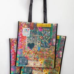 Natural Life XL Happy Bag, Set Of 3 - Chirp Patchwork -Natural Life Shop GBAGSET017 google scaled