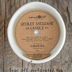 Natural Life Secret Message Candle - Brighter Place -Natural Life Shop Gardenia scaled
