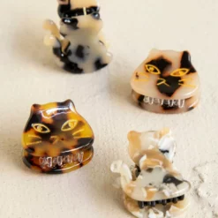 Natural Life Mini Kitty Cat Hair Clips, Set Of 4
