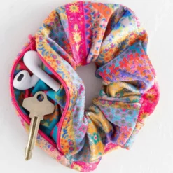 Natural Life Hideaway Scrunchie - Folk Flower Patchwork