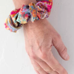 Natural Life Hideaway Scrunchie - Folk Flower Patchwork -Natural Life Shop HDBN000023 4 scaled