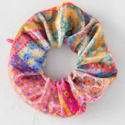 Natural Life Hideaway Scrunchie - Folk Flower Patchwork -Natural Life Shop HDBN000023 scaled