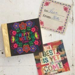 Natural Life Happy Notes Booklet - Tiny Black Floral