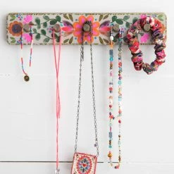 Natural Life Floral Wall Hook Rack - Pink Flower