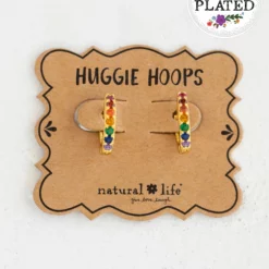 Natural Life Huggie Hoop Earrings - Rainbow -Natural Life Shop Huggie Hoops 20Magenta A2 scaled