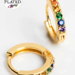 Natural Life Huggie Hoop Earrings - Rainbow