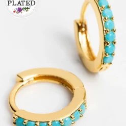 Natural Life Huggie Hoop Earrings - Turquoise