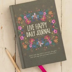 Natural Life Live Happy Daily Journal With Prompts