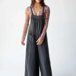 Natural Life Dakota Tie Gauze Overall - Washed Black -Natural Life Shop JUMP000291 google scaled
