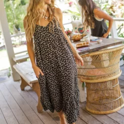 Natural Life Jamie V-Neck Jumpsuit - Black Cream Floral -Natural Life Shop JUMP146 alt scaled
