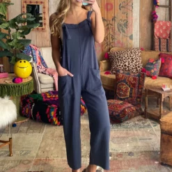 Natural Life Carly Wide-Leg Jumpsuit - Navy -Natural Life Shop JUMP216 scaled
