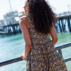 Natural Life Rosie Sleeveless Romper - Black Yellow Floral -Natural Life Shop JUMP312 A2 scaled