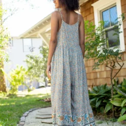 Natural Life Zoe Wide-Leg Jumpsuit - Cream Floral Border -Natural Life Shop JUMP315 A2 scaled