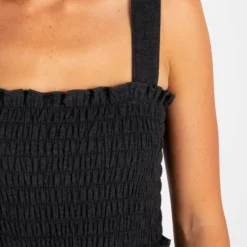 Natural Life Brynn Wide-Leg Knit Jumpsuit - Charcoal -Natural Life Shop JUMP371 CLOSEUP scaled