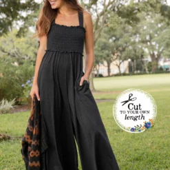 Natural Life Brynn Wide-Leg Knit Jumpsuit - Charcoal
