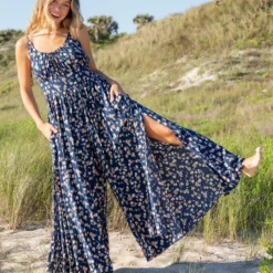 Natural Life Golden Eye Wide-Leg Jumpsuit - Navy Tan Floral 9 Natural Life Golden Eye Wide-Leg Jumpsuit - Navy Tan Floral -Natural Life Shop JUMP448 2 scaled
