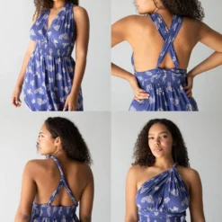 Natural Life Nadia Halter Dress - Navy Paisley -Natural Life Shop LHDRS001143 quad scaled