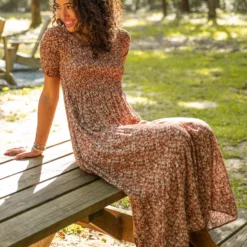 Natural Life Daisy Tiered Midi Dress - Rusty Floral -Natural Life Shop LHDRS1293 9c5f85ea 5cb3 4592 8415 dab7e24456cd scaled